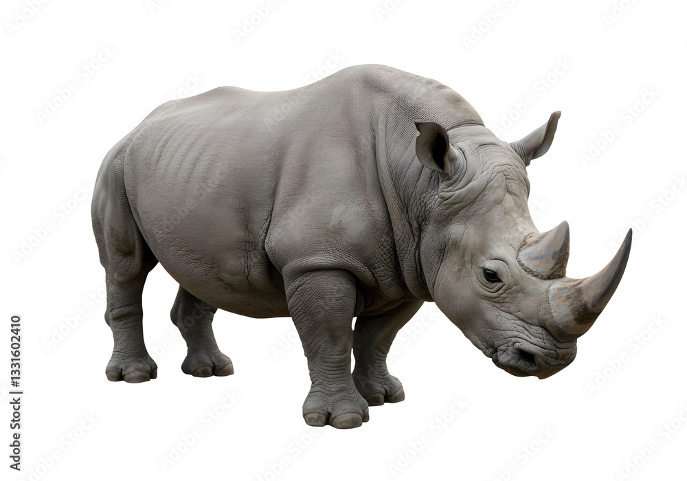 Obraz premium Close-up of White Rhinoceros on Transparent Background