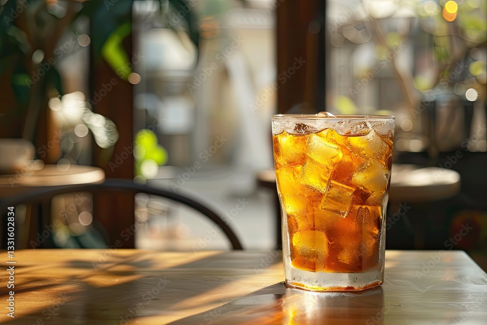 Flawless Image of a Glass of Ice Tea in Cafe Flawless Image of a Glass of Ice Tea in Cafe