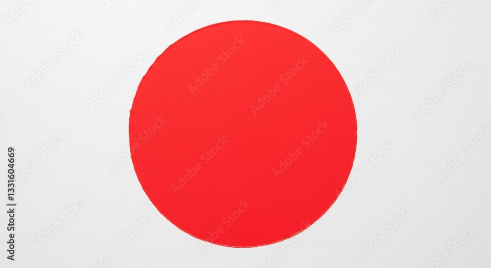 Bold Red Circle Minimalist White Background Design. AI Generated Bold Red Circle Minimalist White Background Design. AI Generated