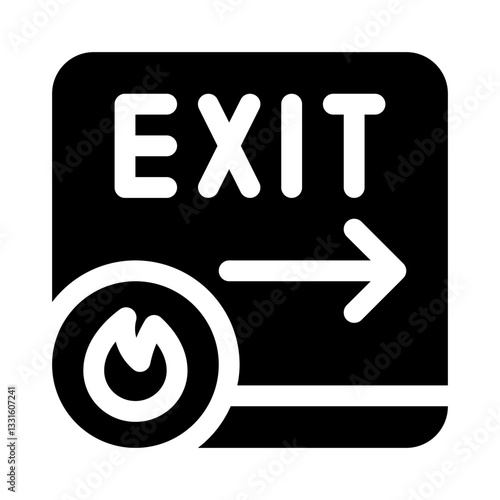 Emergency exit glyph icon
