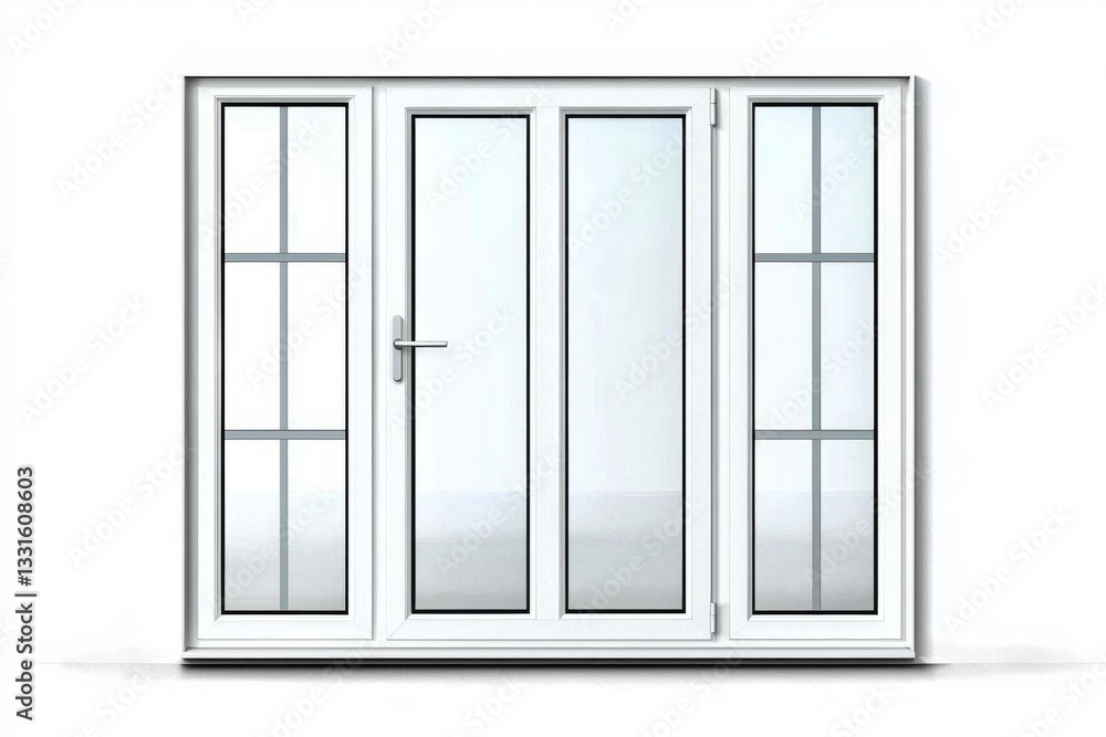UPVC Double Glazed Door and Window Isolated for Focused Presentation UPVC Double Glazed Door and Window Isolated for Focused Presentation