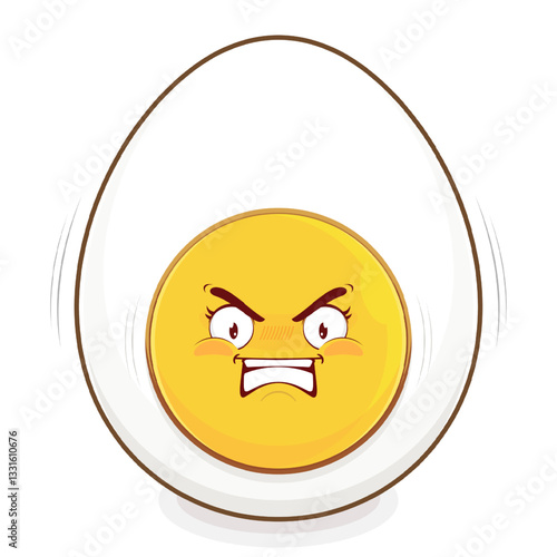 egg boiled angry face cartoon cute