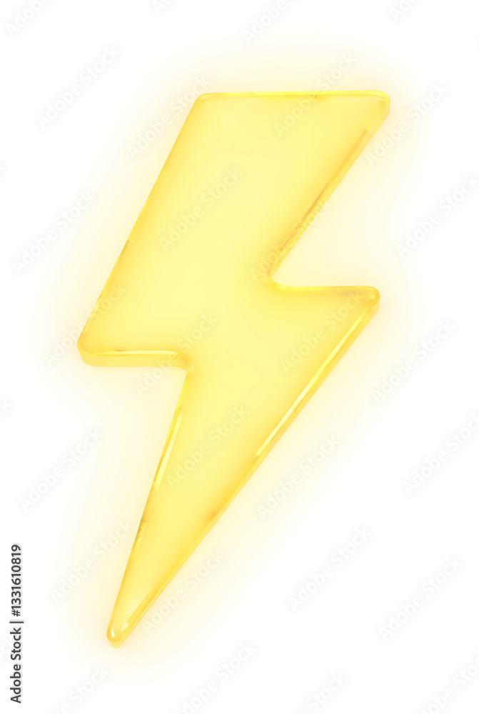 Bright yellow lightning bolt icon on a white background creating a striking visual effect for design projects