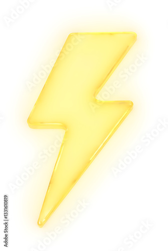 Bright yellow lightning bolt icon on a white background creating a striking visual effect for design projects