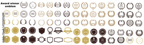 Set of victory and award icons. Award & Trophy cup icon set. Winning icons collection.