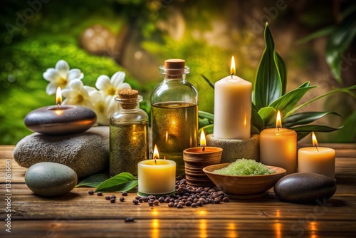 Luxury Spa Therapy Set with Stones, Candles, and Aromatherapy