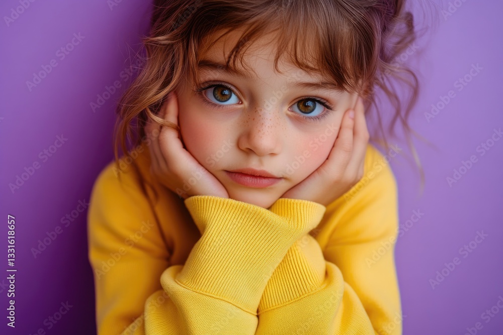 A little girl hiding her face, possibly embarrassed or upset A little girl hiding her face, possibly embarrassed or upset