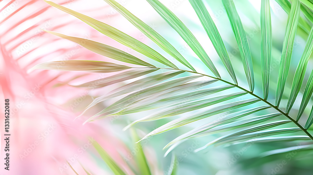 Obraz premium Lush green palm leaves in a tropical setting nature photography vibrant colors close-up view