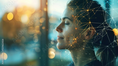 Focus and Clarity: A figure filled with clean, geometric patterns, embodying the clarity of thought and purpose that leads to focused, effective decision-making.
 photo
