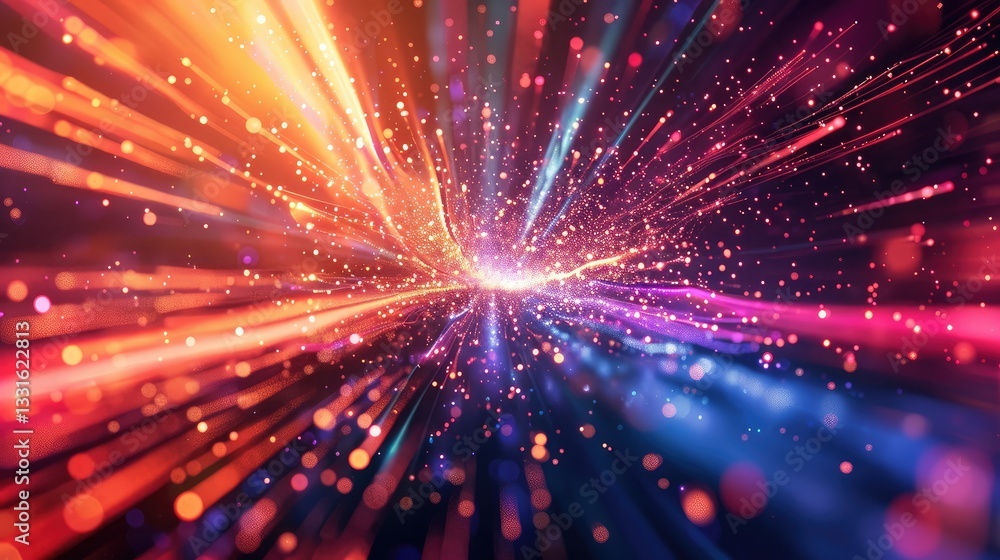 Vibrant Abstract Light Burst with Bokeh Effect Vibrant Abstract Light Burst with Bokeh Effect