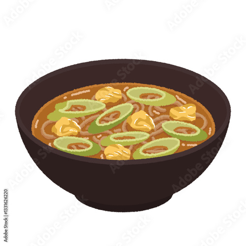 カレー南蛮そばのイラスト