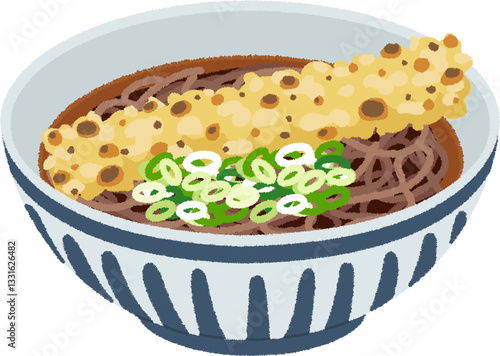 ちくわ天そばのイラスト
