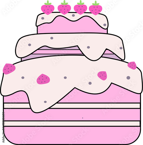 Pink Strawberry Cake 