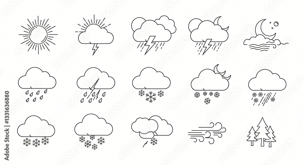 Fototapeta premium weather icons vectors illustrations 