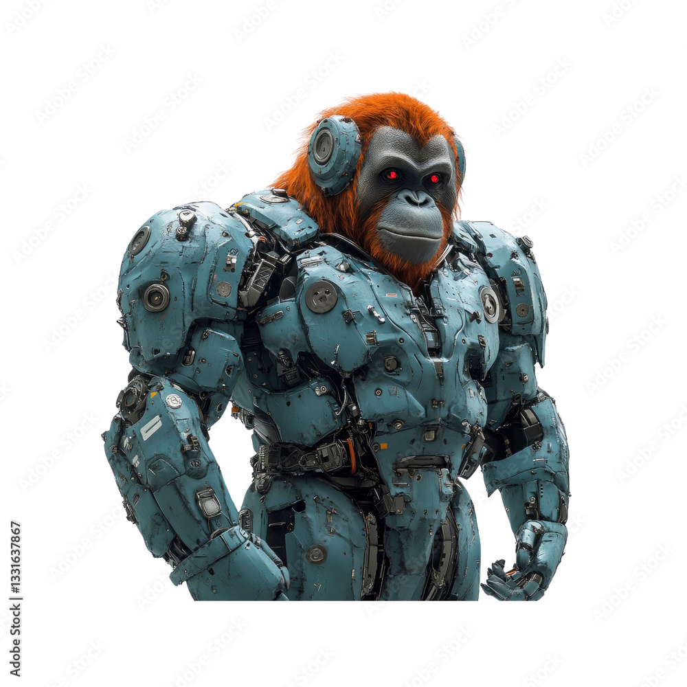 Fototapeta premium Powerful Orangutan in Futuristic Robotic Armor