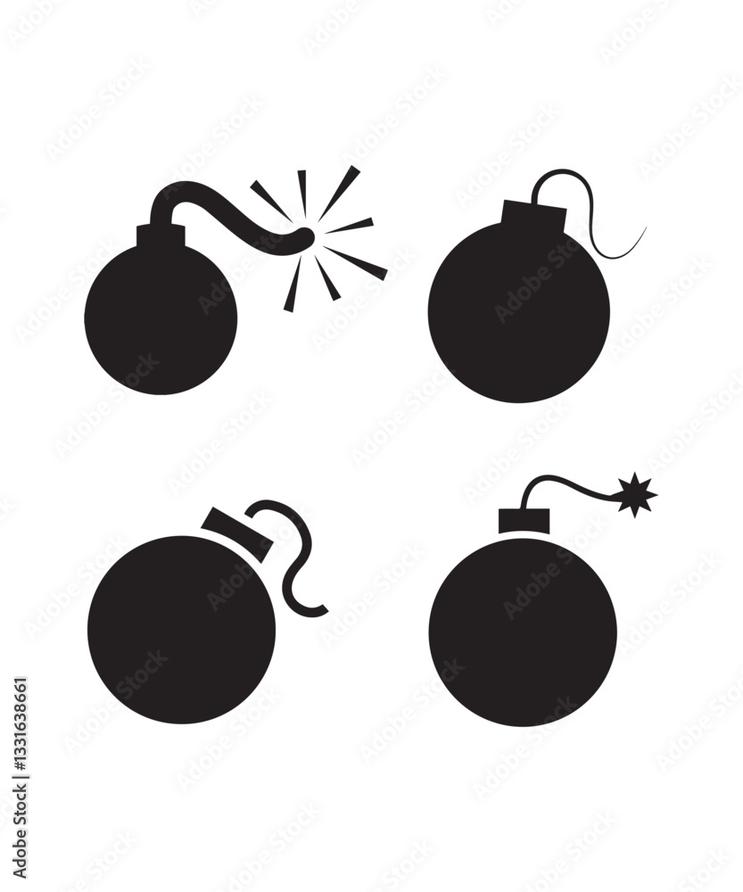 set of different bomb, vector Art illustration set of different bomb, vector Art illustration