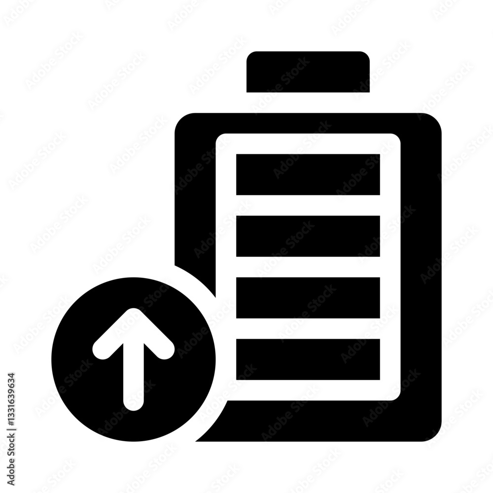 Battery with Arrow Up glyph icon Battery with Arrow Up glyph icon