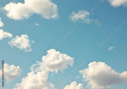 Bright sun rays illuminating cumulus clouds in a serene blue sky – time-lapse daylight, Video 4K