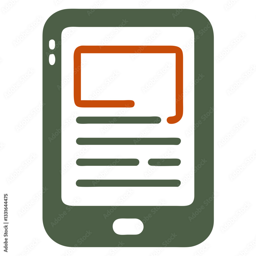 Illustration of a Smartphone with Document and Text Display Illustration of a Smartphone with Document and Text Display