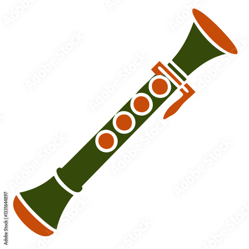 Colorful Illustrated Recorder on White Background with Minimalist Design