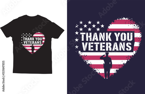 Thank you veterans t shirt design vector