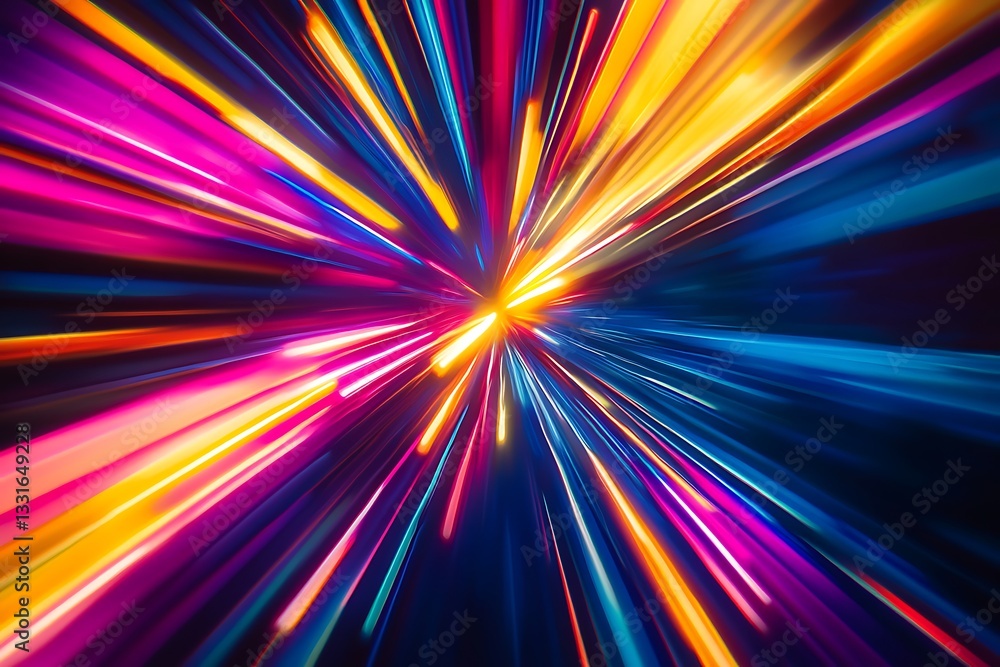 Obraz premium a vibrant and energetic artwork featuring streaks of bright, multicolored light