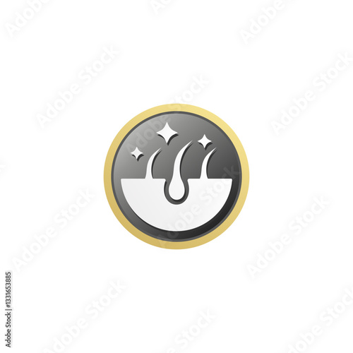 Anti dandruff icon or sign vector isolated EPS. Best Anti dandruff label vector for product packaging design element. Anti dandruff symbol vector for packaging design element.