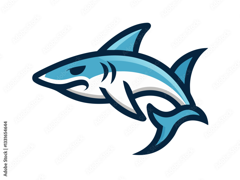 Obraz premium Bold black silhouette of a shark..Generative ai