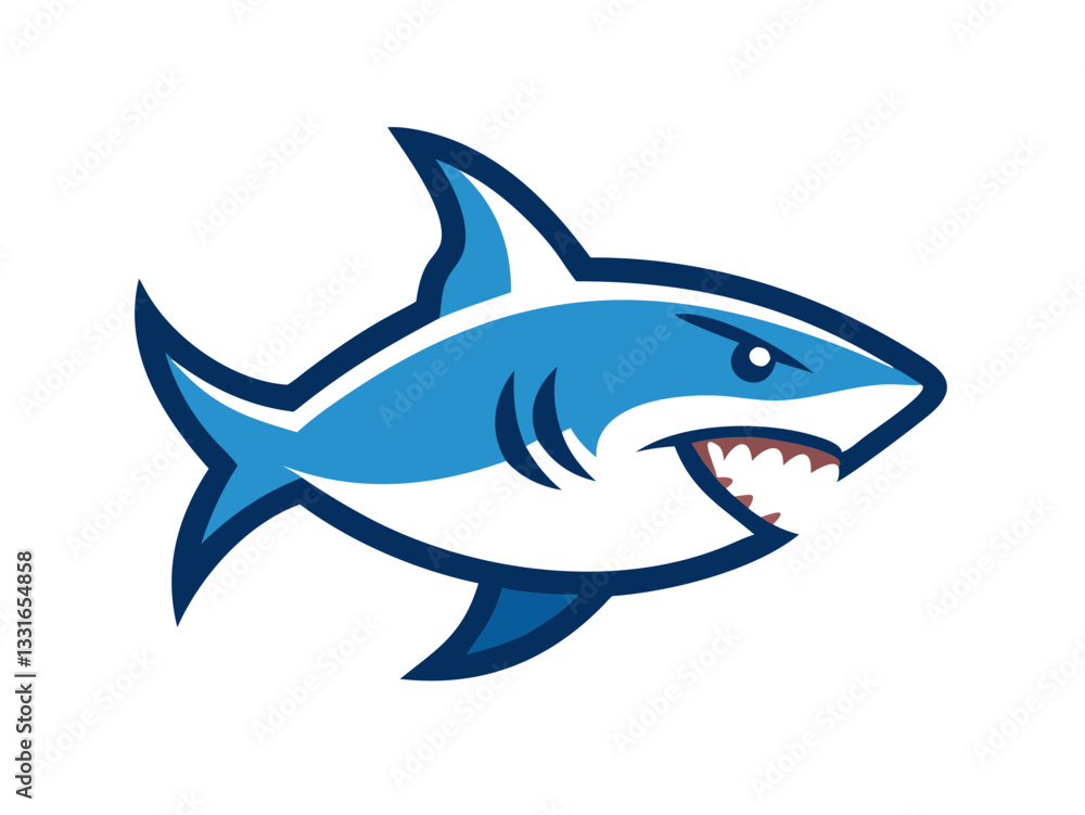 Bold black silhouette of a shark..Generative ai Bold black silhouette of a shark..Generative ai