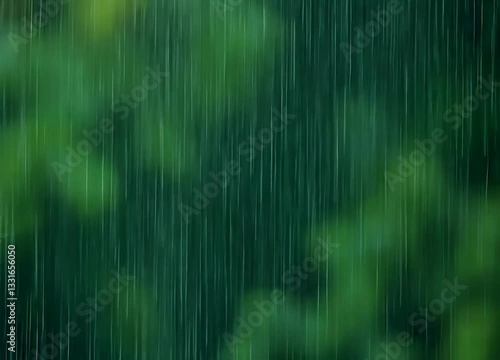 Heavy Rainfall Loop on Dark Background: Seamless Rain Animation for Green Screen, Video 4K