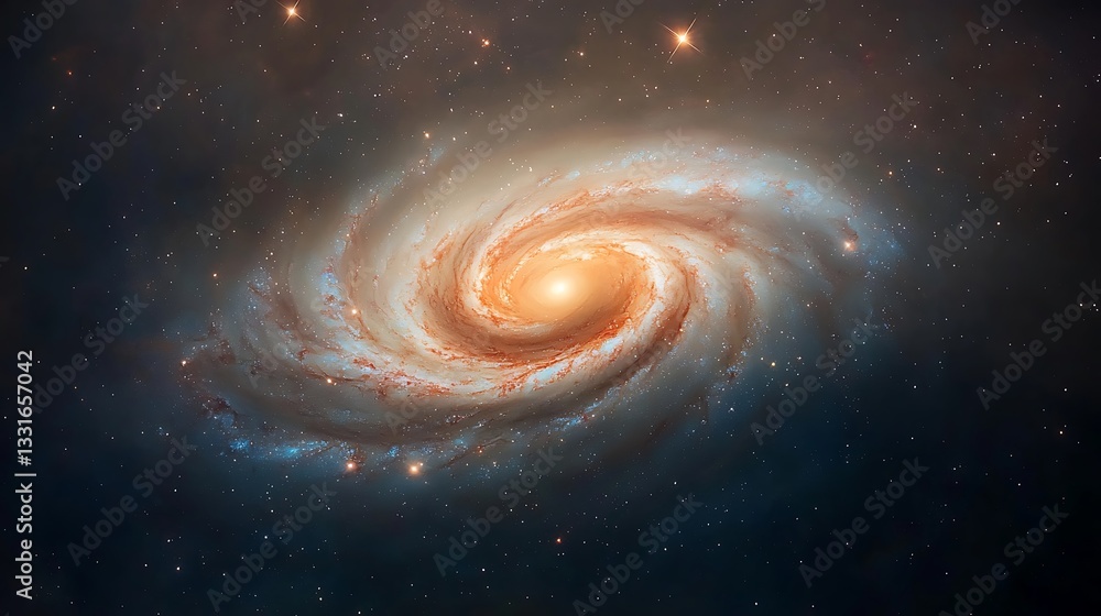 Fototapeta premium Spiral Galaxy Cosmic Dust Nebula.