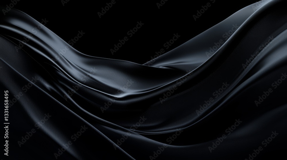 Elegant black fabric flowing smoothly in motion. Elegant black fabric flowing smoothly in motion.