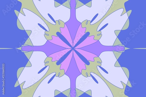 abstract purple blue floral symmetrical background 