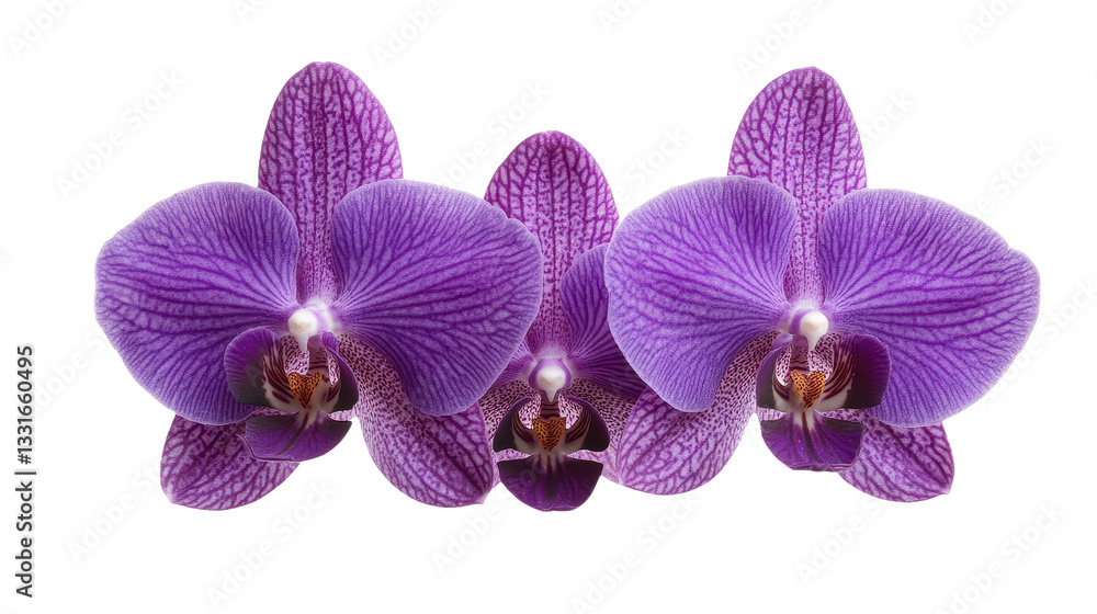 Obraz premium Exquisite Purple Orchid Blooms: A Captivating Floral Display of Nature's Beauty, Perfect for Elegant Backgrounds and Decorative Designs.