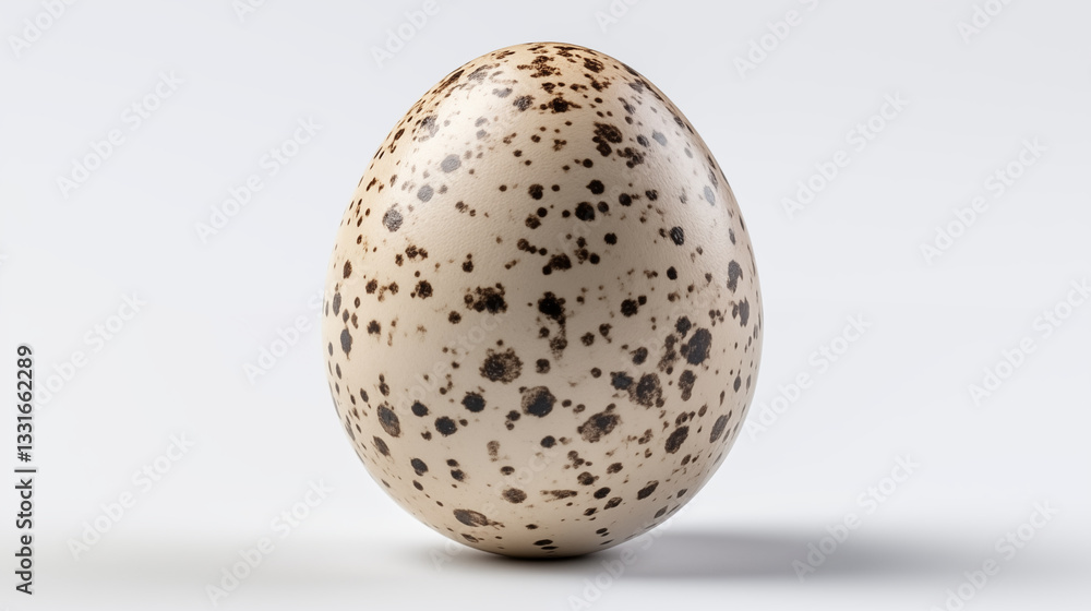 Spotted Bird Egg Beige and Brown Speckled Studio Shot Spotted Bird Egg Beige and Brown Speckled Studio Shot