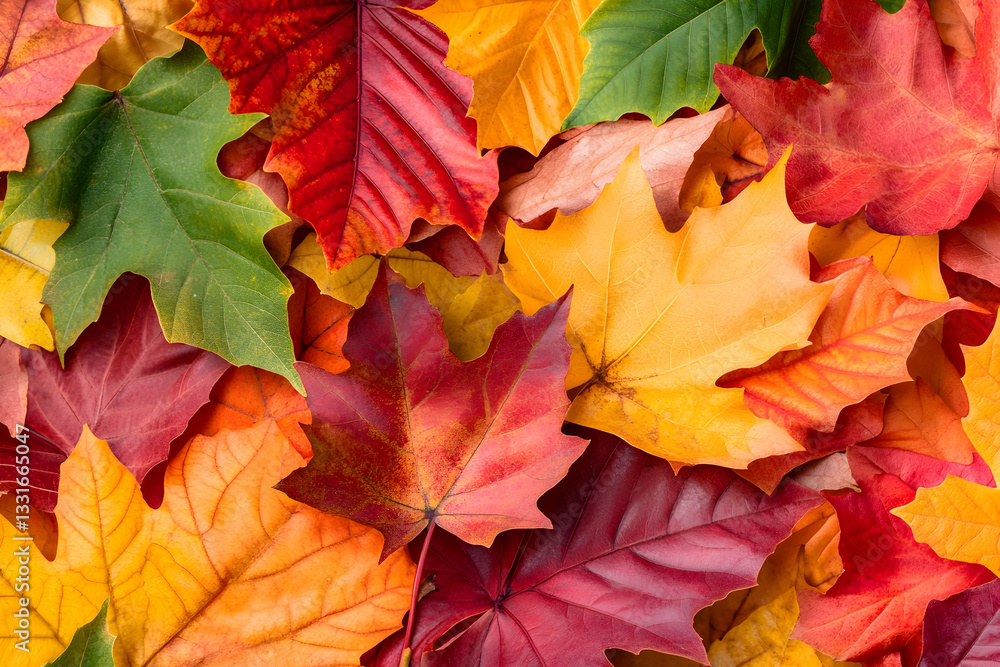 Obraz premium Vibrant autumn leaves in various colors