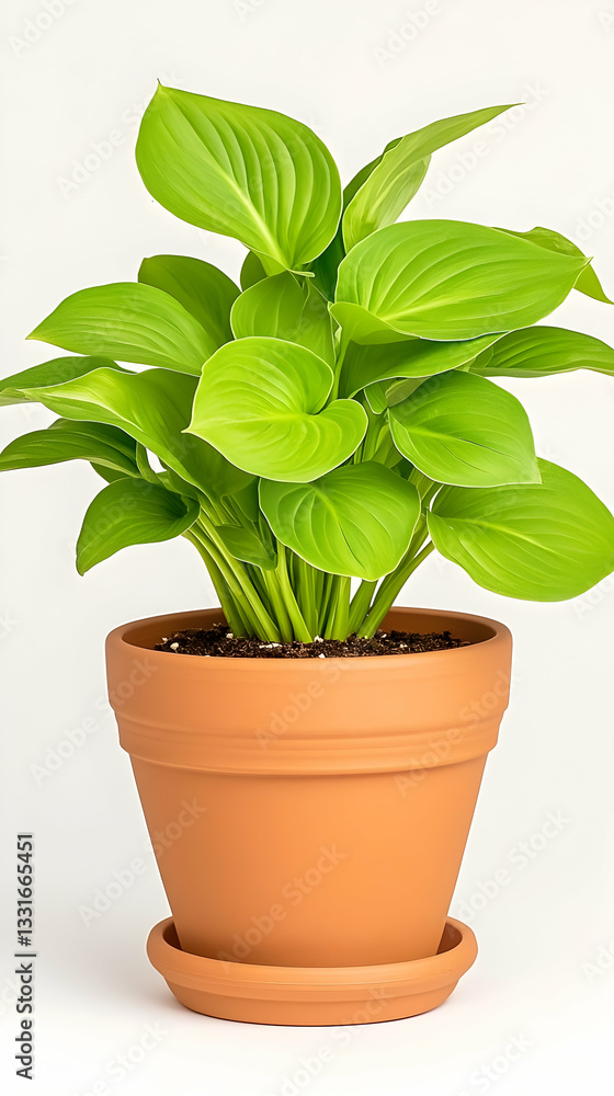 Obraz premium Vibrant green foliage plant in terracotta pot