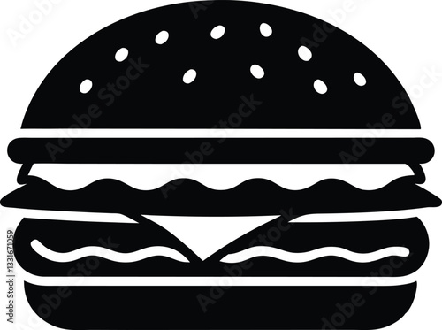 burger silhouette vector, burger icon