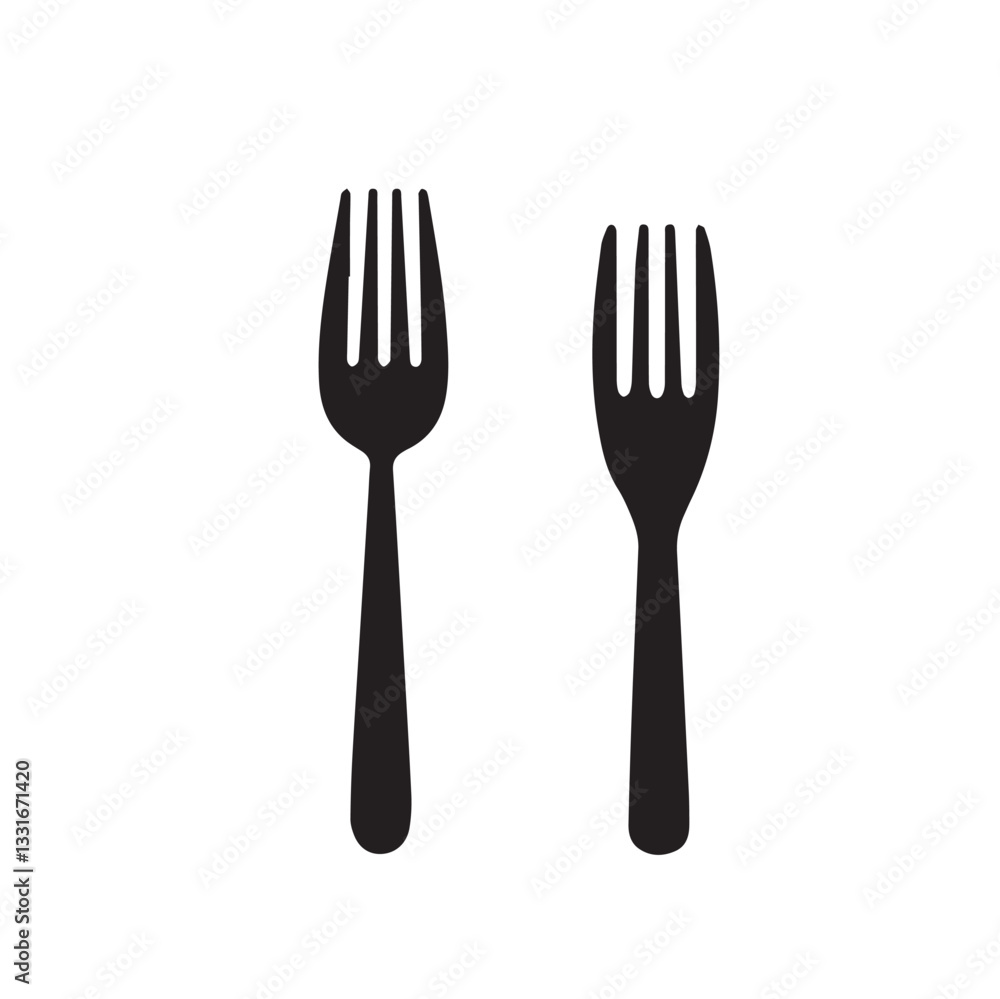 Knife and Spoon Set Flat Black and White Icon Design Minimal on White Background Knife and Spoon Set Flat Black and White Icon Design Minimal on White Background