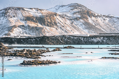 Принти на полотні Photo of blue lagoon water on Iceland Grindavik