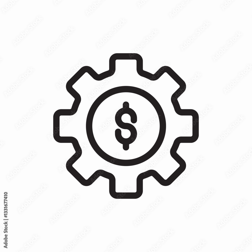 gear money settings icon vector sign gear money settings icon vector sign
