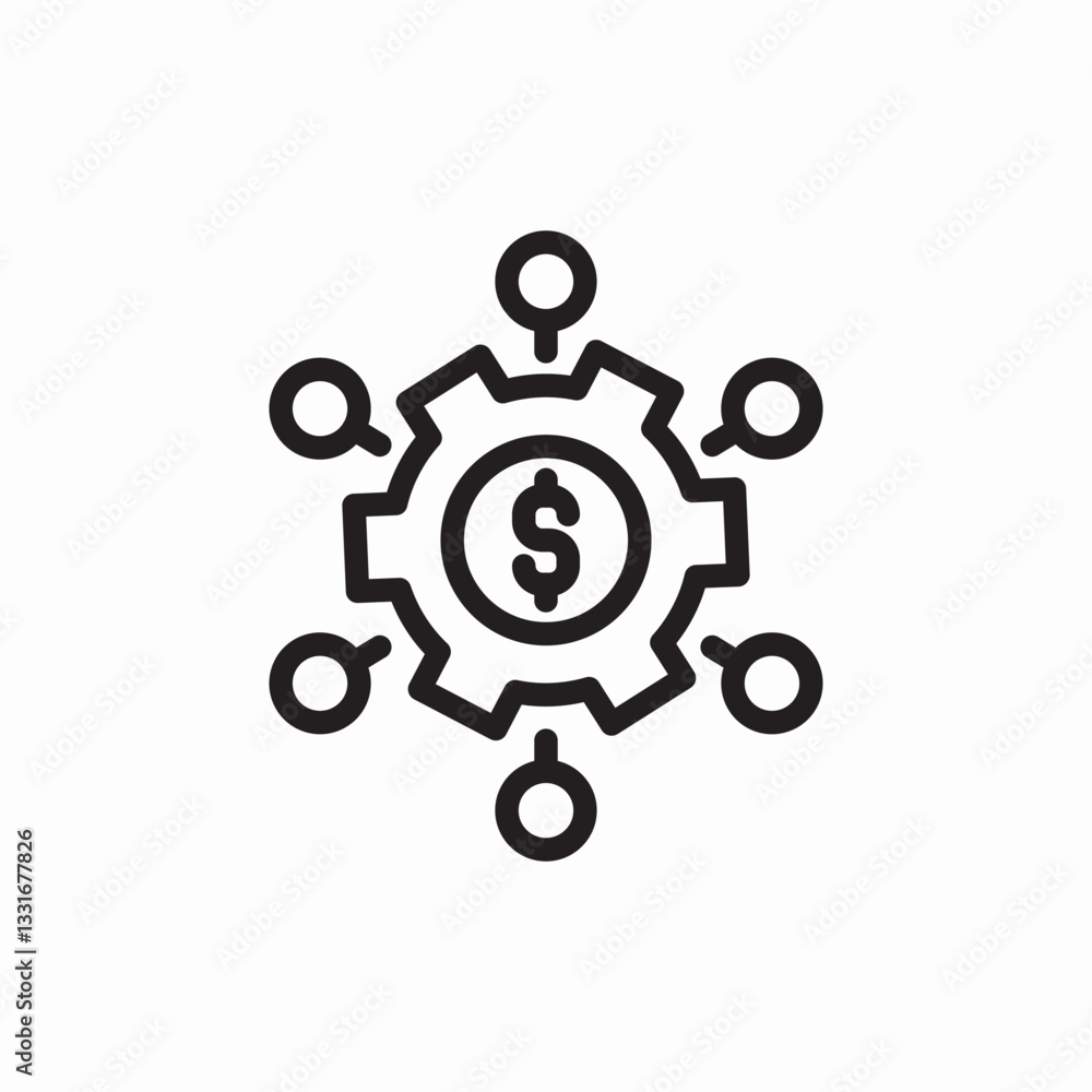 Money network connection icon vector sign Money network connection icon vector sign