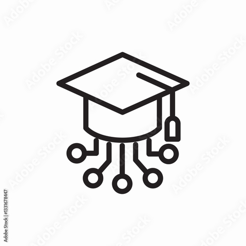technology graduate icon vector sign
