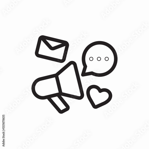 marketing love announcement icon vector sign