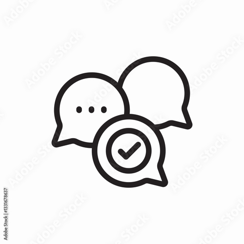 approved chat message icon vector sign