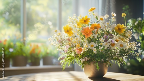 Wallpaper Mural A vibrant bouquet of wildflowers in a meadow setting. Torontodigital.ca