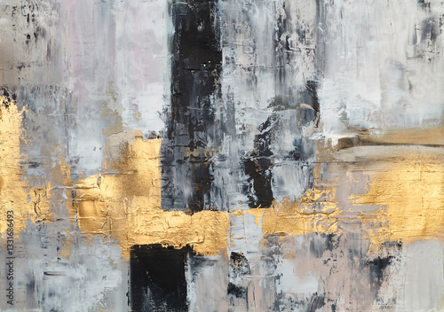 Contemporary abstract painting with bold lines and geometric shapes, perfect for adding a modern touch to spaces that need a stylish and artistic focal point