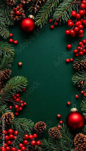 christmas wreath with red ribbon