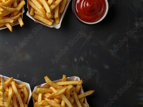 french fries with ketchup