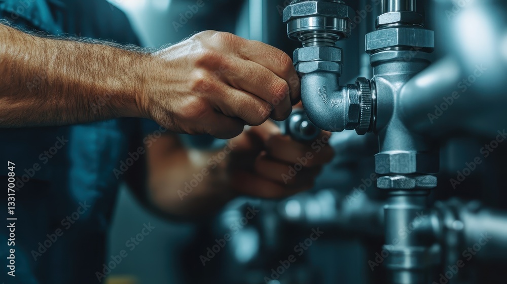Focused hands work on connecting plumbing pipes in a well-lit industrial space, representing the dedication and technical skill involved in effective plumbing solutions. Focused hands work on connecting plumbing pipes in a well-lit industrial space, representing the dedication and technical skill involved in effective plumbing solutions.